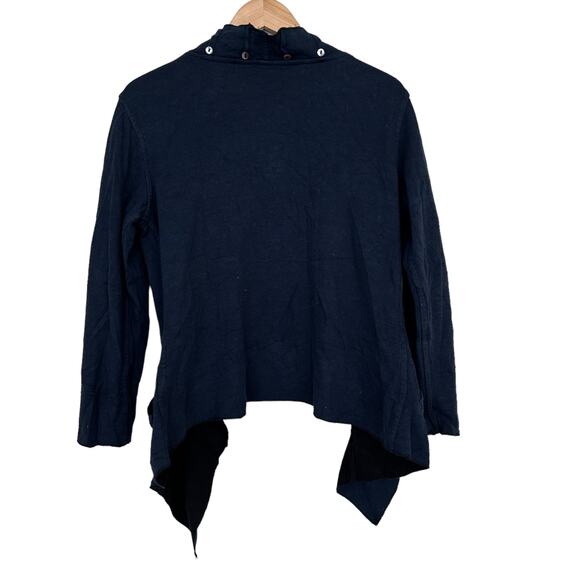 Parsley & Sage Black Blue Reversible Ruffle Cardigan Sz S - Picture 6 of 7